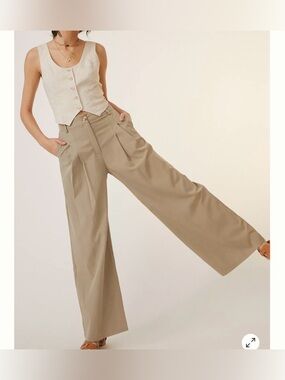 Amadi wide leg pleated trouser pants